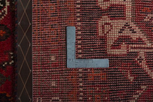 Close-up detail of 1970s Shiraz rug from Iran / Persia showing Wool weave