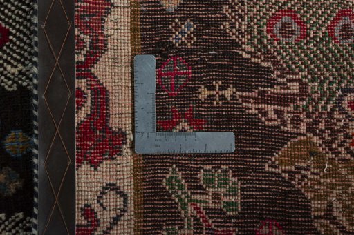 Surface texture of 2000s Shiraz rug with natural Wool and intricate pattern