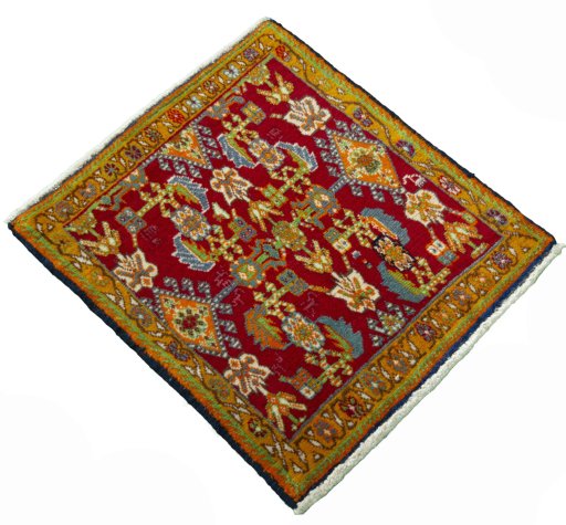 Close-up detail of 2000s Shiraz rug from Iran / Persia showing Wool weave