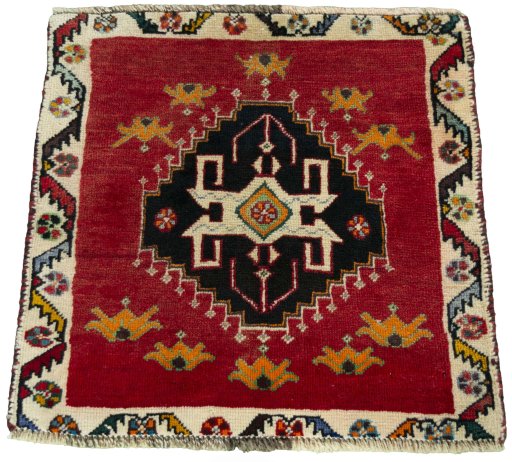 Surface texture of 2000s Shiraz rug with natural Wool and intricate pattern