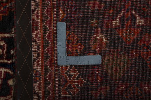 Close-up detail of 2000s Shiraz rug from Iran / Persia showing Wool weave