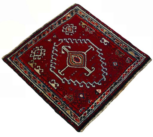 Close-up detail of 2000s Shiraz rug from Iran / Persia showing Wool weave