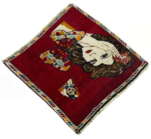 Close-up detail of 2000s Shiraz rug from Iran / Persia showing Wool weave