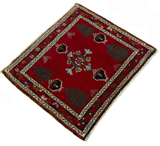 Close-up detail of 2000s Shiraz rug from Iran / Persia showing Wool weave