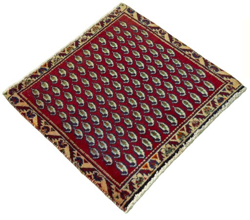 Close-up detail of 2000s Shiraz rug from Iran / Persia showing Wool weave