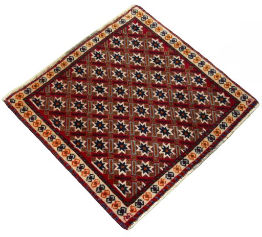 Close-up detail of 2000s Shiraz rug from Iran / Persia showing Wool weave