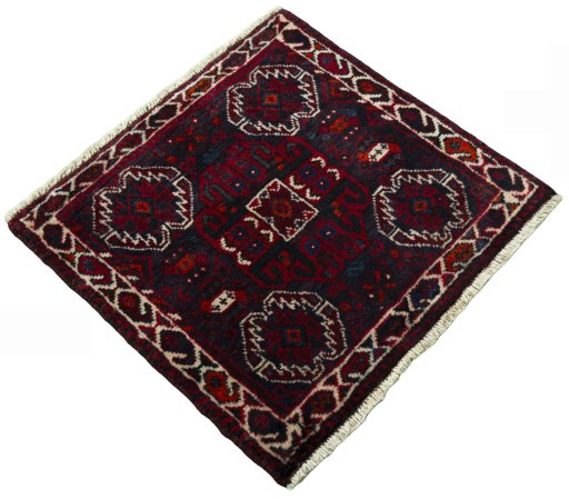 Close-up detail of 2000s Shiraz rug from Iran / Persia showing Wool weave