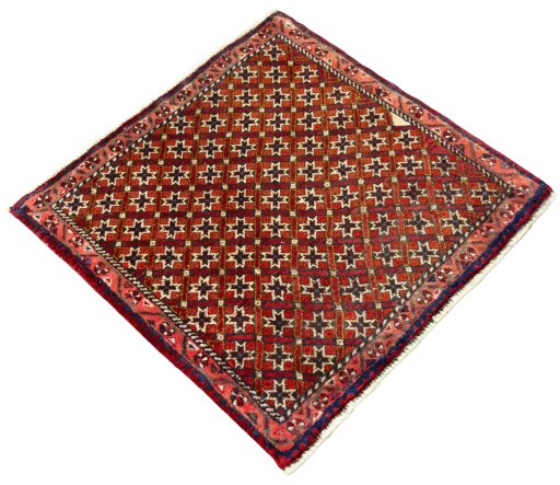 Close-up detail of 2000s Shiraz rug from Iran / Persia showing Wool weave