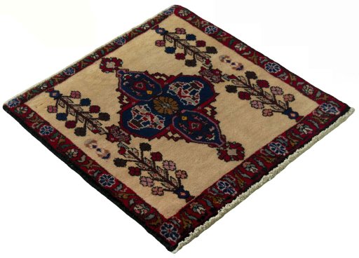 Close-up detail of 2000s Shiraz rug from Iran / Persia showing Wool weave
