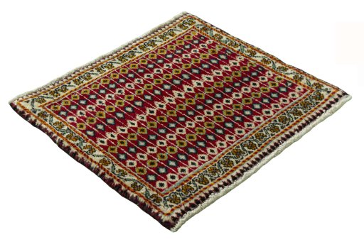 Close-up detail of 2000s Shiraz rug from Iran / Persia showing Wool weave