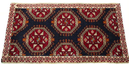 Surface texture of 2000s Shiraz rug with natural Wool and intricate pattern