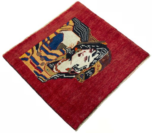 Close-up detail of 2000s Shiraz rug from Iran / Persia showing Wool weave