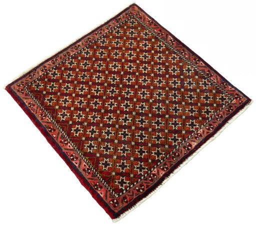 Close-up detail of 2000s Shiraz rug from Iran / Persia showing Wool weave