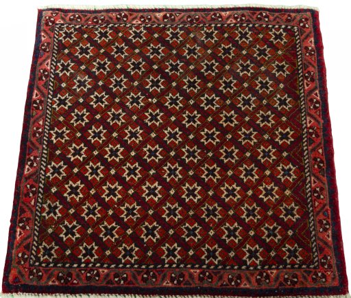 Surface texture of 2000s Shiraz rug with natural Wool and intricate pattern