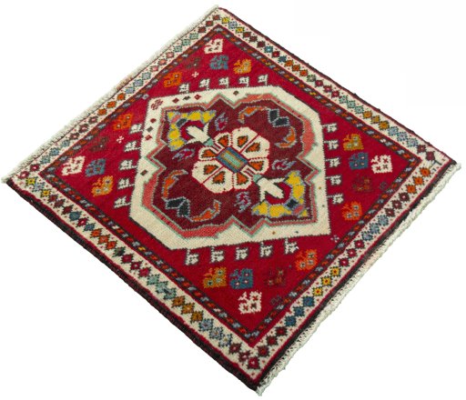 Close-up detail of 2000s Shiraz rug from Iran / Persia showing Wool weave