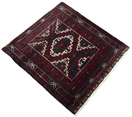 Close-up detail of 2000s Shiraz rug from Iran / Persia showing Wool weave