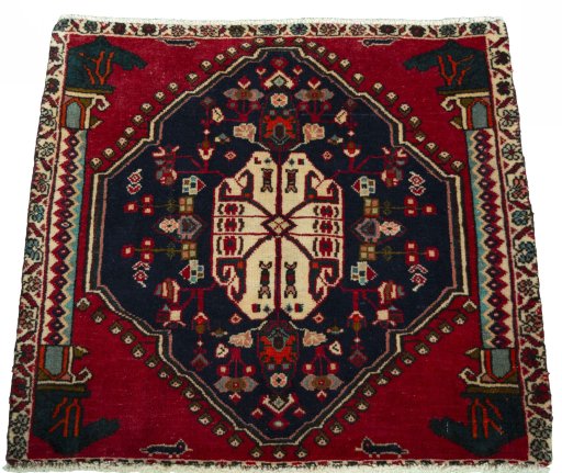 Surface texture of 2000s Shiraz rug with natural Wool and intricate pattern