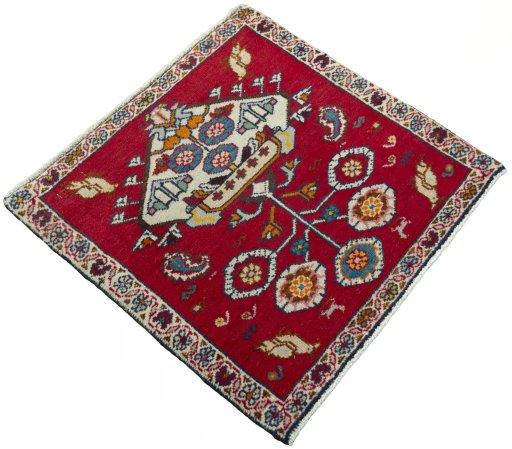Close-up detail of 2000s Shiraz rug from Iran / Persia showing Wool weave