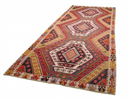 Close-up detail of 1950s Sirjan rug from Iran / Persia showing Wool weave