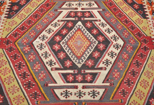 Surface texture of 1950s Sirjan rug with natural Wool and intricate pattern