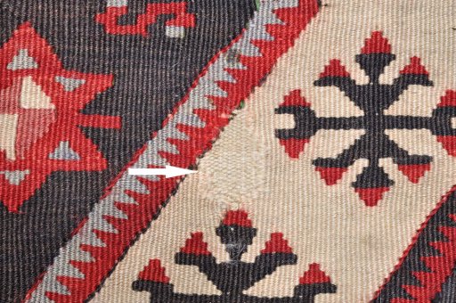 Central medallion detail of 1950s Sirjan rug from Iran / Persia