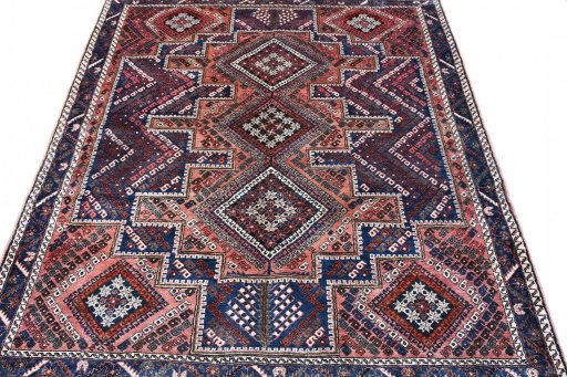Surface texture of 1970s Sirjan rug with natural Wool and intricate pattern