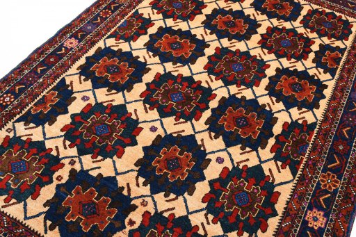 Central medallion detail of 1970s Sirjan rug from Iran / Persia