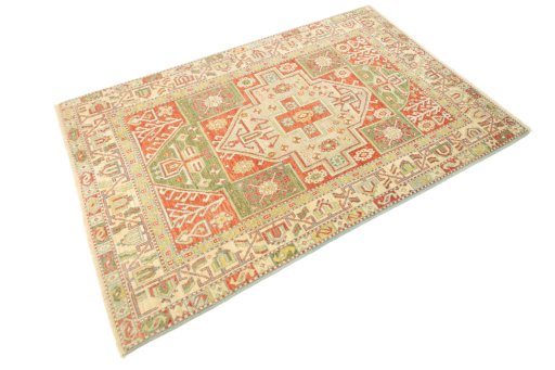 Close-up detail of New Sultanabad rug from Afghanistan showing Wool weave