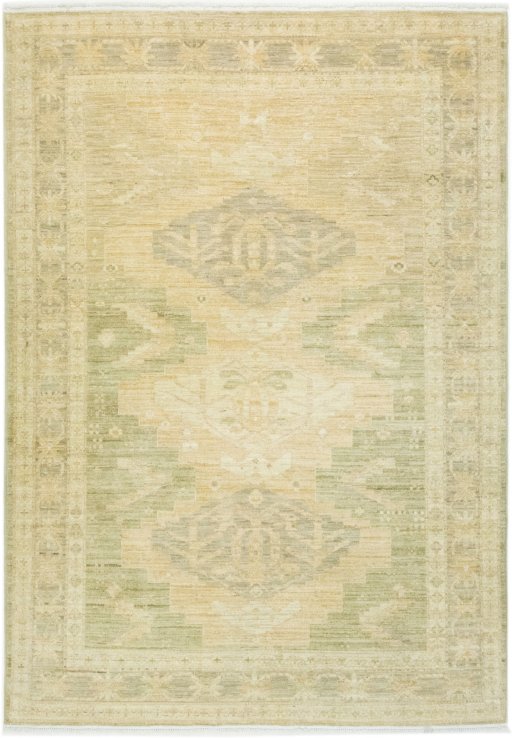Full view of New Sultanabad rug from Afghanistan, 210 × 149 cm in Green tones