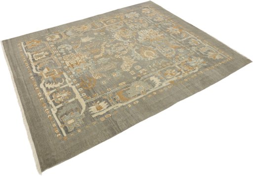 Close-up detail of New Sultanabad rug from Afghanistan showing Wool weave