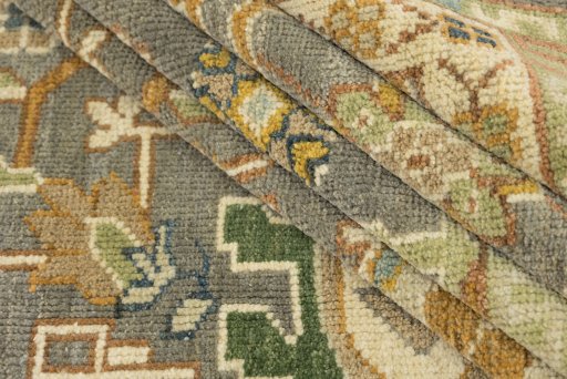 Full view of New Sultanabad rug from Afghanistan, 362 × 260 cm in Gray tones