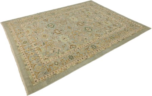 Close-up detail of New Sultanabad rug from Afghanistan showing Wool weave