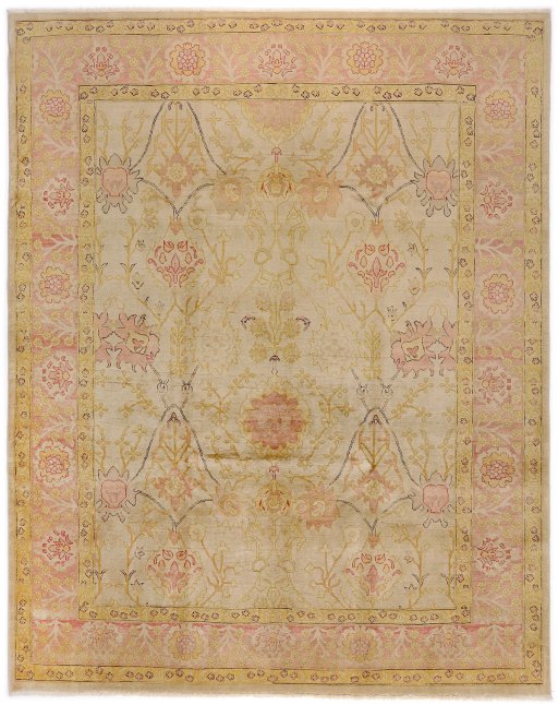 Full view of New Sultanabad rug from Egyptian, 309 × 244 cm in Beige tones