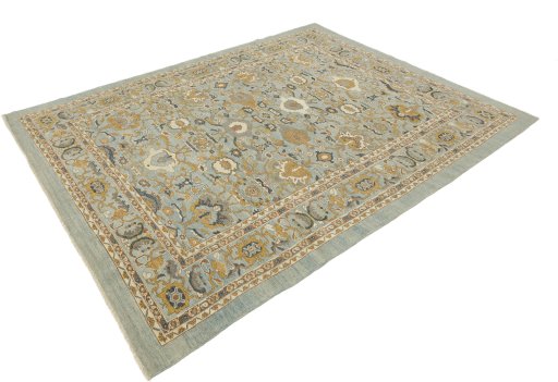 Close-up detail of New Sultanabad rug from Afghanistan showing Wool weave