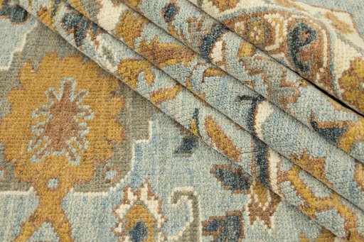 Close-up detail of New Sultanabad rug from Afghanistan showing Wool weave