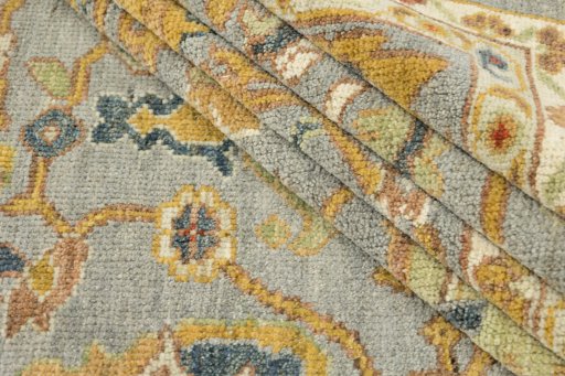 Close-up detail of New Sultanabad rug from Afghanistan showing Wool weave