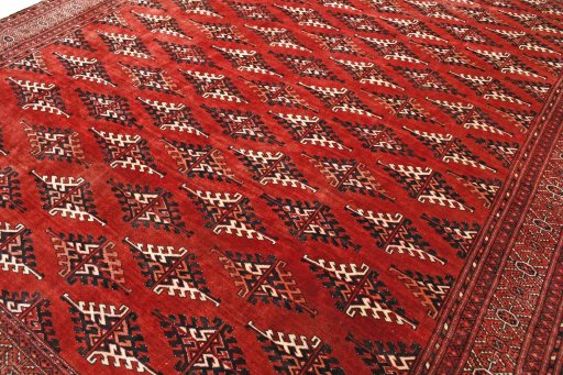 Central medallion detail of 2000s Torkaman rug from Iran / Persia