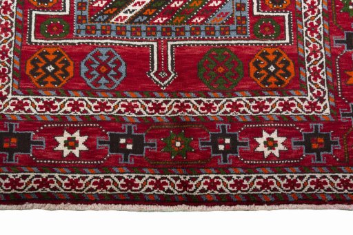 Central medallion detail of 2000s Torkaman rug from Iran / Persia
