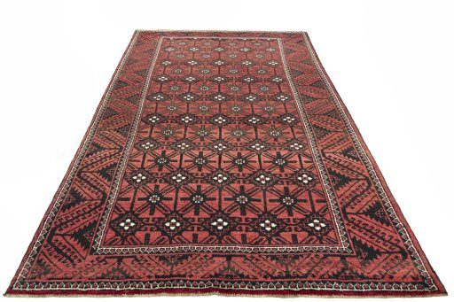 Surface texture of 2000s Torkaman rug with natural Wool and intricate pattern