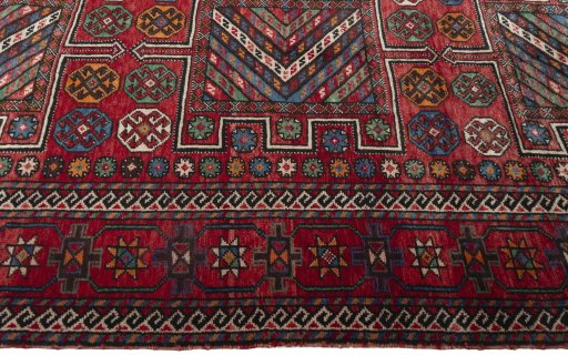Central medallion detail of 1970s Torkaman rug from Iran / Persia