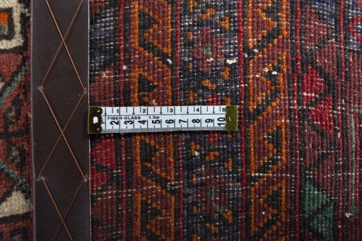 Close-up detail of 2000s Torkaman rug from Iran / Persia showing Wool weave