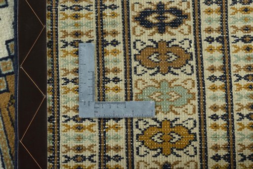 Close-up detail of New Torkaman rug from Turkey showing Wool weave