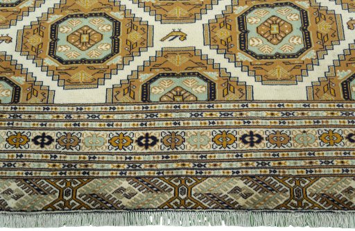 Central medallion detail of New Torkaman rug from Turkey