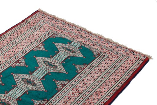 Surface texture of New Torkaman rug with natural Wool and intricate pattern