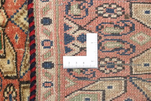 Full view of 1990s Torkaman rug from Iran / Persia, 147 × 77 cm in Beige tones