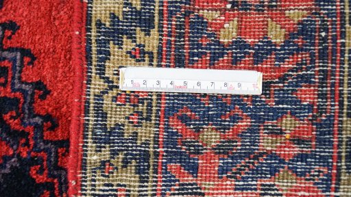 Full view of 1940s Wiss rug from Iran / Persia, 210 × 151 cm in Red tones