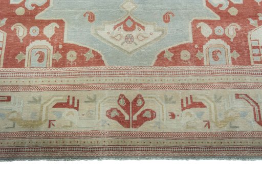 Full view of 1950s Wiss rug from Iran / Persia, 343 × 264 cm in Blue tones