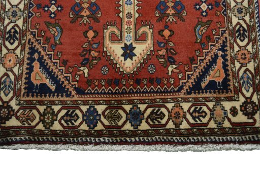Central medallion detail of 2000s Yalameh rug from Iran / Persia