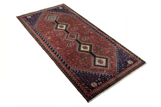 Close-up detail of 2000s Yalameh rug from Iran / Persia showing Wool weave