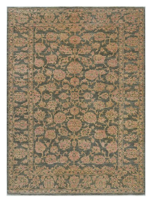 Full view of New Farahan rug from Pakistan, 196 × 148 cm in Gray tones